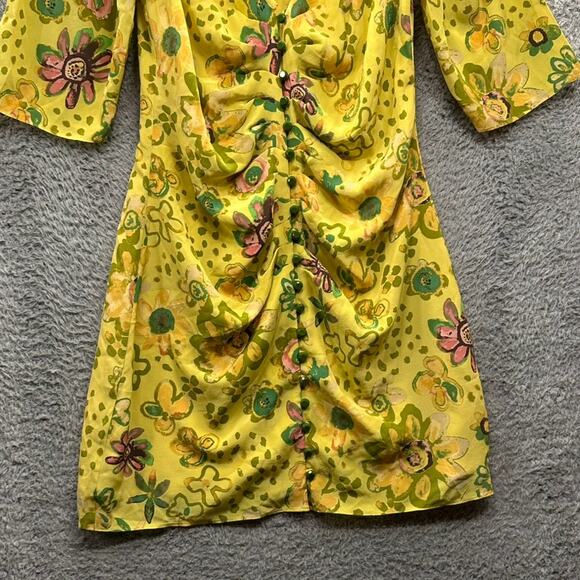 Le Fou Wilfred Women's Size 6 Tango Mini Dress in Firefly Pixie Print 100% Silk - Picture 6 of 12